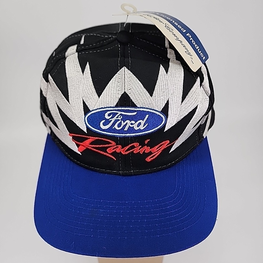 Vintage Ford Racing Trucker Hat New Old Stock Snapback Embroidered W/ Tags